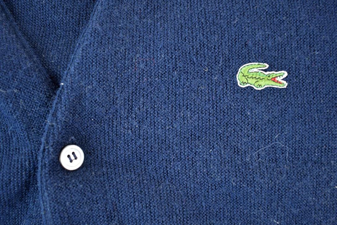 Vintage 1980s Izod Lacoste Knit Perfect Mild Distress Cardigan Sweater Made In USA from propervintagecanada