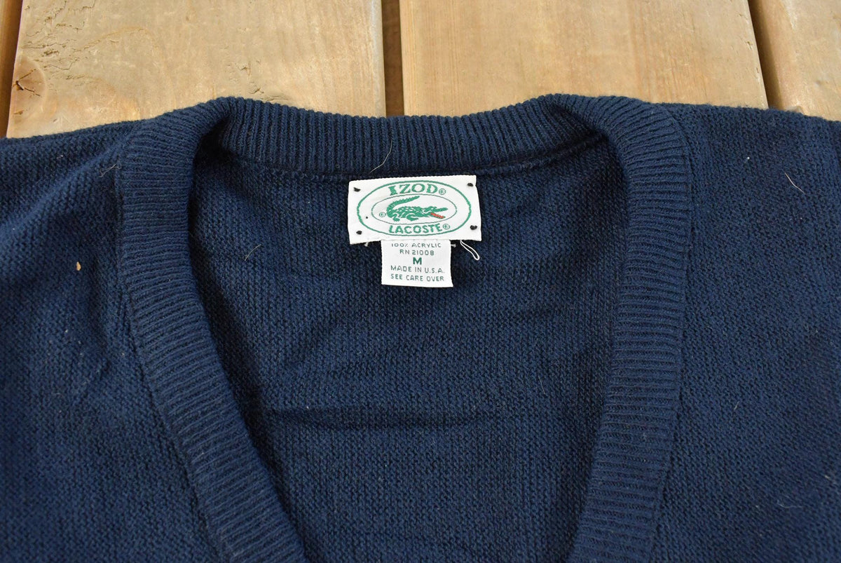 Vintage 1980s Izod Lacoste Knit V Neck Sweater Men's Medium from propervintagecanada