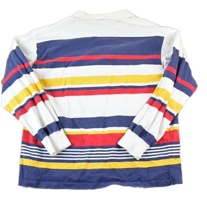 Vintage 1980s Izod Lacoste Rugby Style Quarter Button Up Striped Shirt Men's XL from propervintagecanada