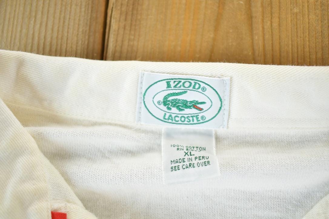 Vintage 1980s Izod Lacoste Rugby Style Quarter Button Up Striped Shirt Men's XL from propervintagecanada