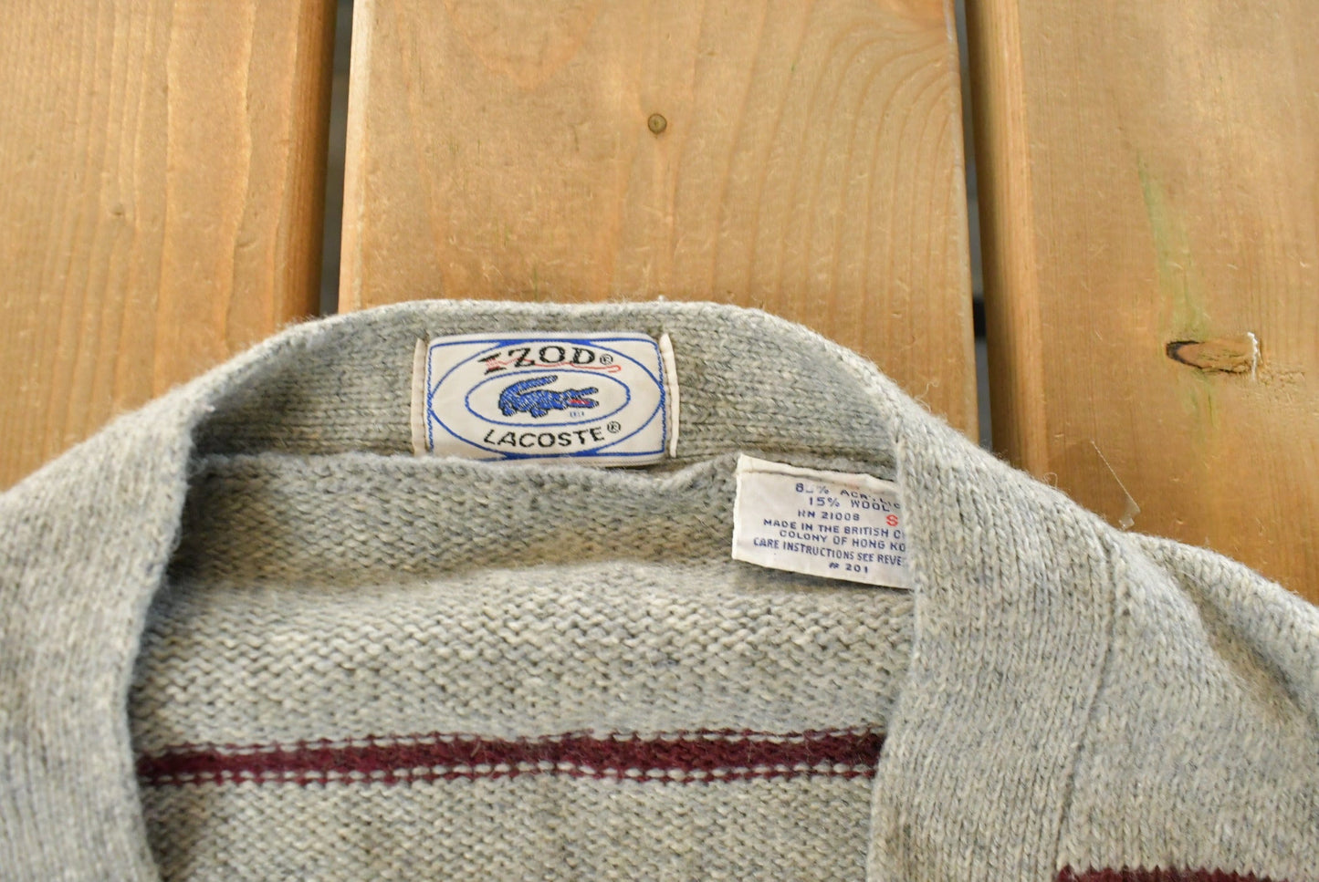 Vintage 1980s Izod Lacoste Wool Knit Cardigan Sweater Men's Small from propervintagecanada