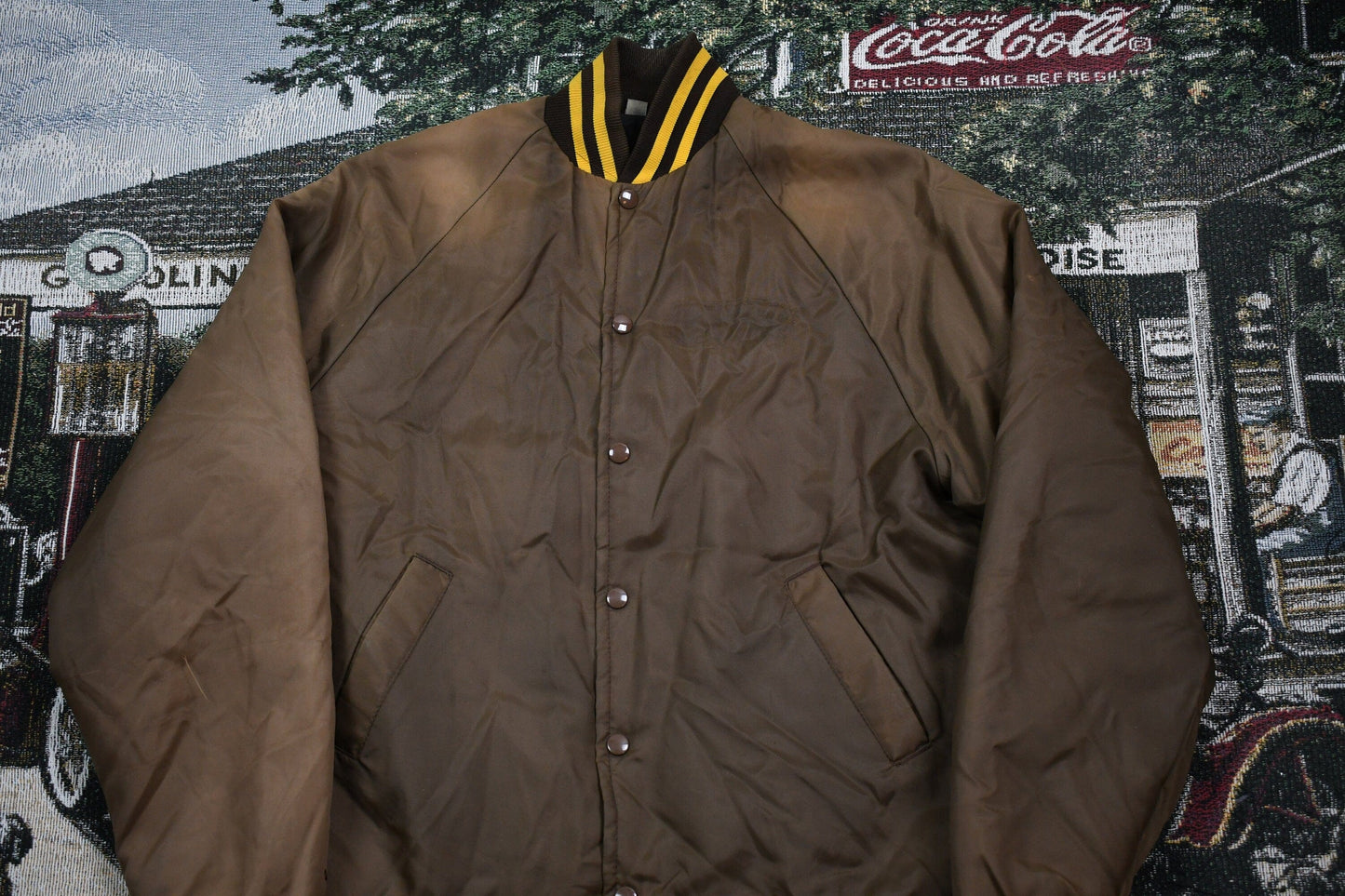 Vintage 1980s Jacket Trap Shooters Satin Bomber Men's Large from propervintagecanada