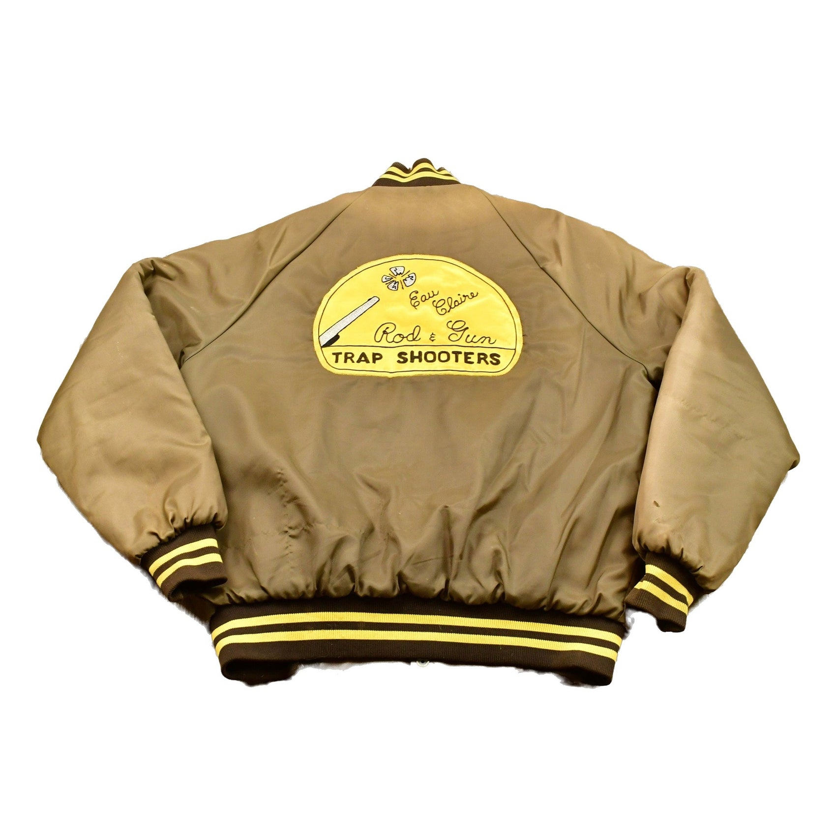 Vintage 1980s Jacket Trap Shooters Satin Bomber Men's Large from propervintagecanada