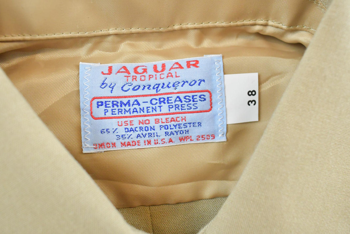 Vintage 1980s Jaguar Tropical by Conqueror Button Up Beige Safari Style Shirt Men's Men's Medium from propervintagecanada
