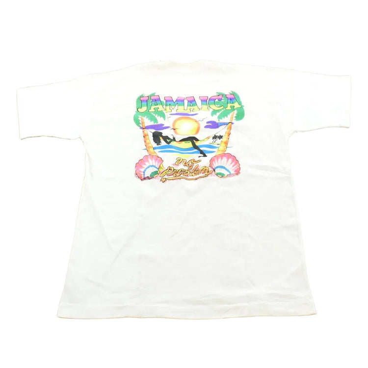 Vintage 1980s Jamaica No Problem Souvenir Travel T-Shirt Men's S from propervintagecanada