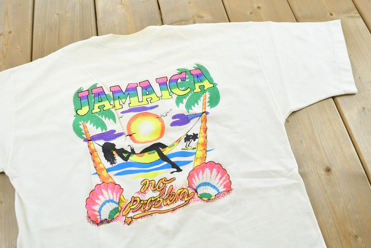 Vintage 1980s Jamaica No Problem Souvenir Travel T-Shirt Men's S from propervintagecanada