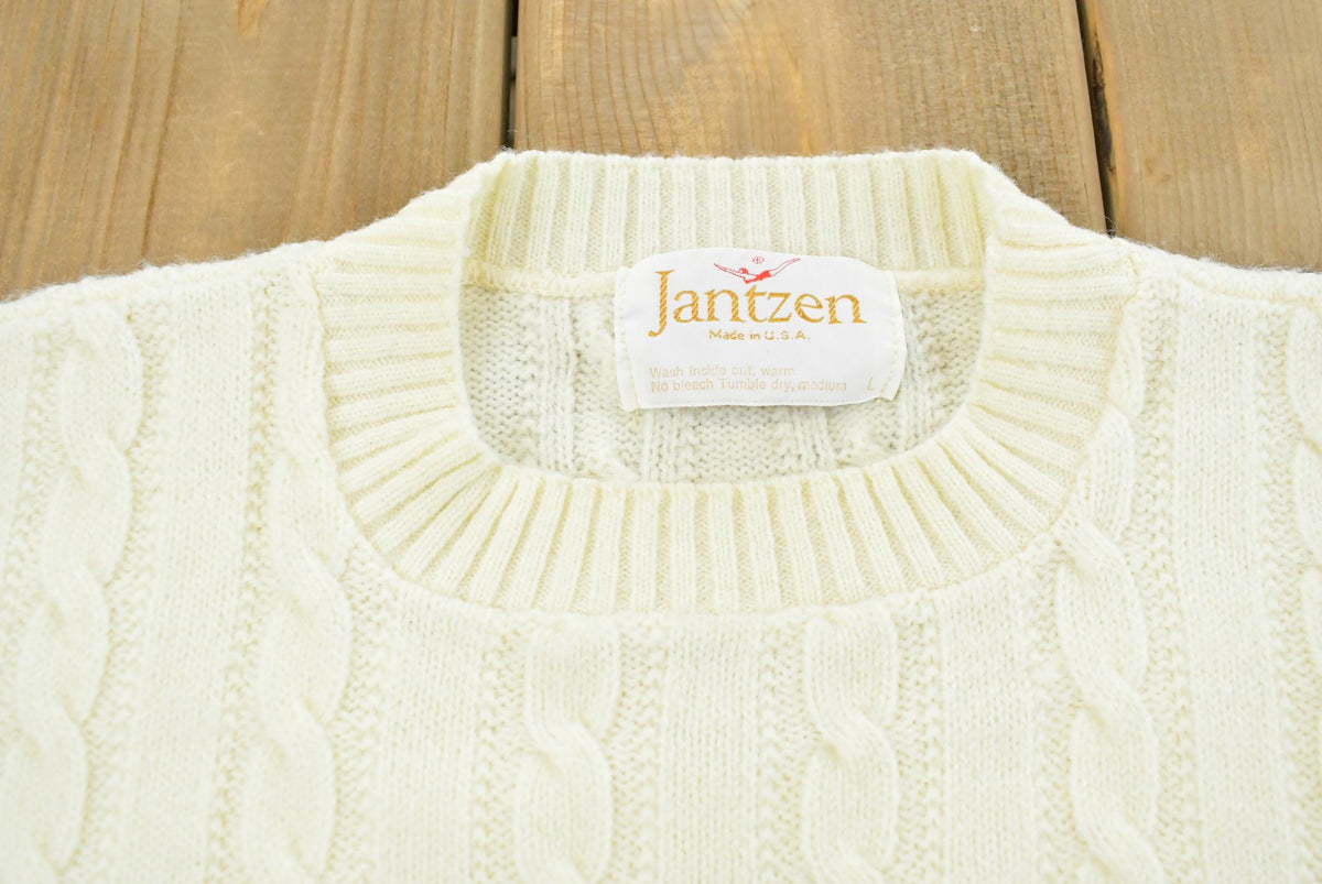 Vintage 1980s Jantzen Cable Knit Sweater Men's M from propervintagecanada