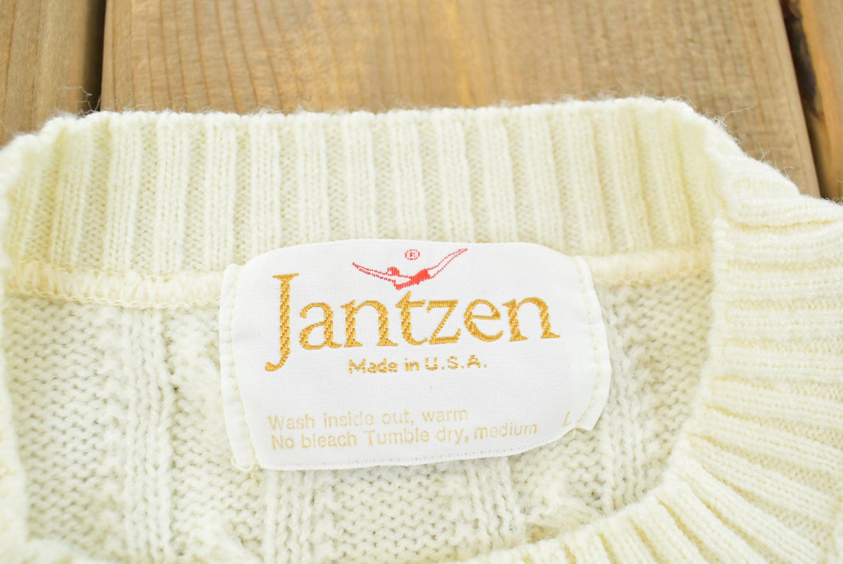 Vintage 1980s Jantzen Cable Knit Sweater Men's M from propervintagecanada