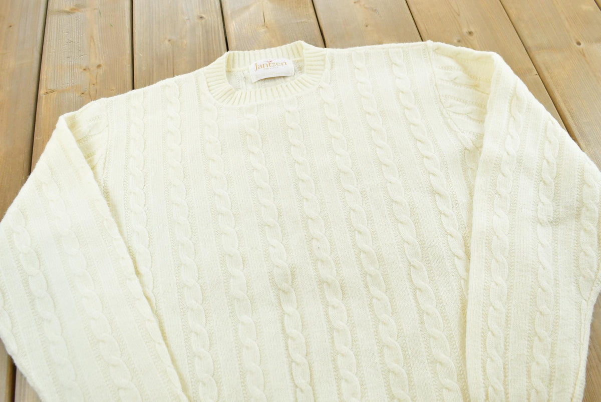 Vintage 1980s Jantzen Cable Knit Sweater Men's M from propervintagecanada