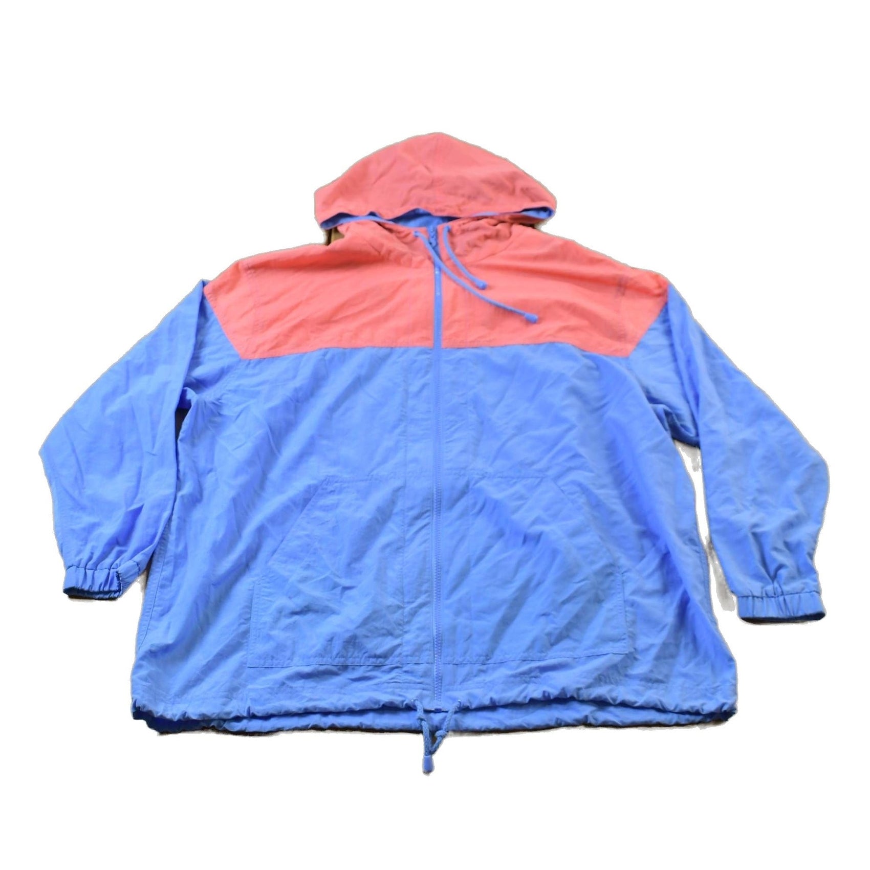 Vintage 1980s Jantzen Full Zip Color Block Hooded Windbreaker from propervintagecanada