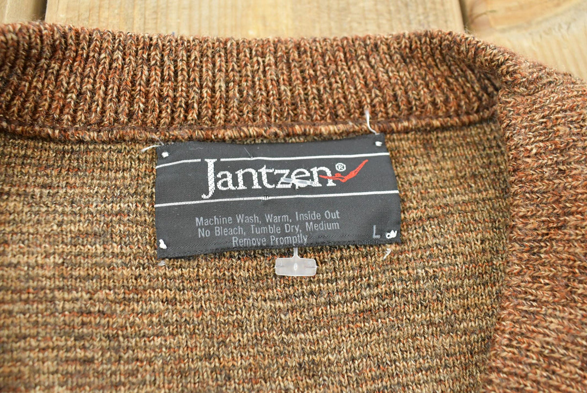 Vintage 1980s Jantzen Knit Argyle Crewneck Pullover Sweater Men's M from propervintagecanada