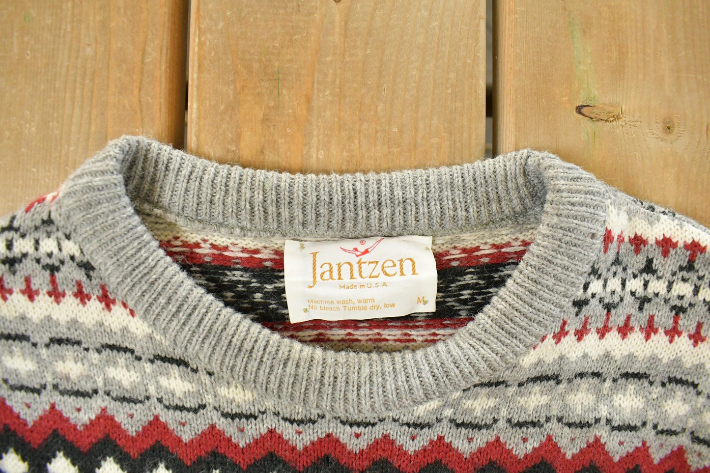 Vintage 1980s Jantzen Knit Crewneck Sweater Men's Small from propervintagecanada