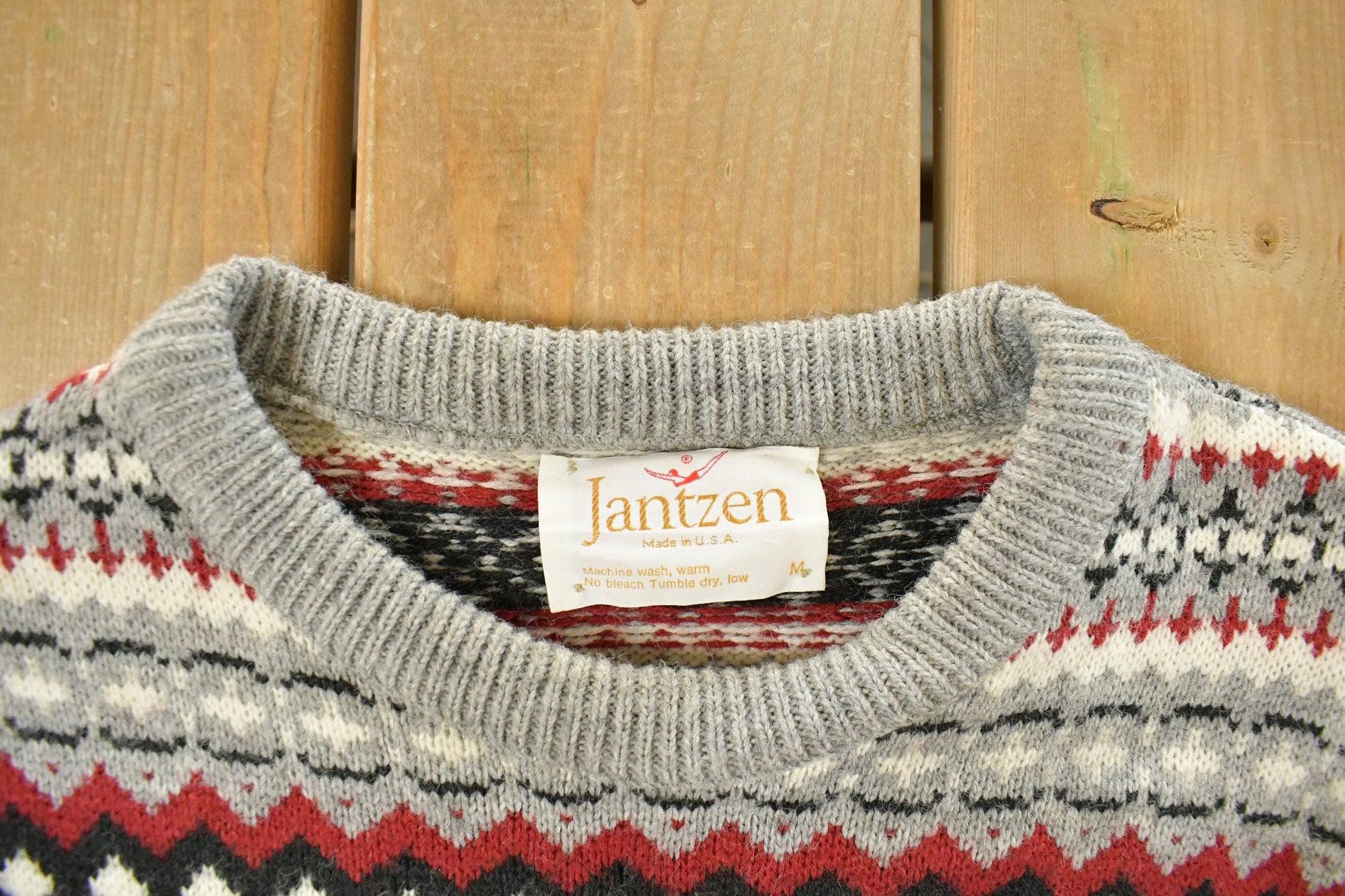 Vintage 1980s Jantzen Knit Crewneck Sweater Men's Small from propervintagecanada