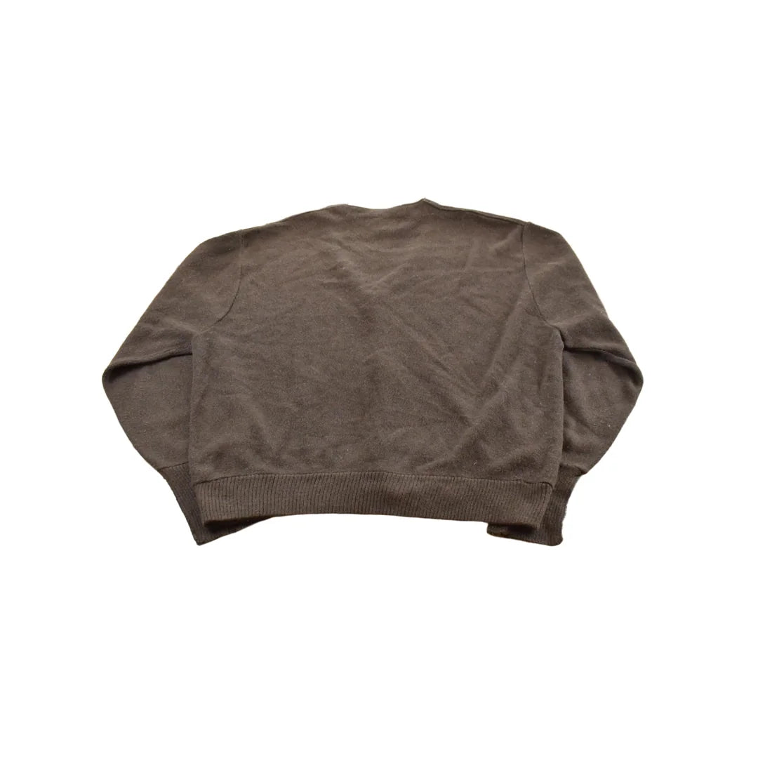 Vintage 1980s JC Penney Acrylic Knit Brown Cardigan Men's M from propervintagecanada