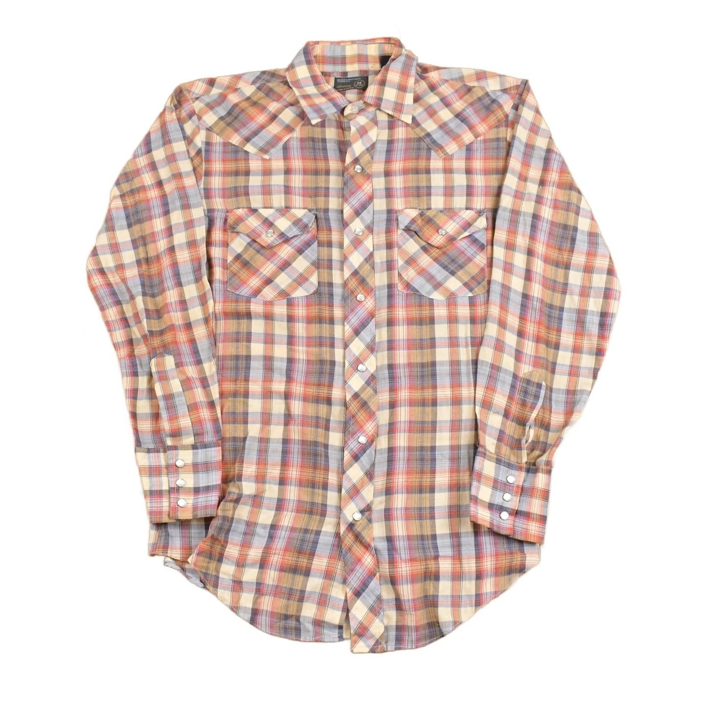 Vintage 1980s JC Penney Western Plaid Button Up Shirt Men's Medium from propervintagecanada