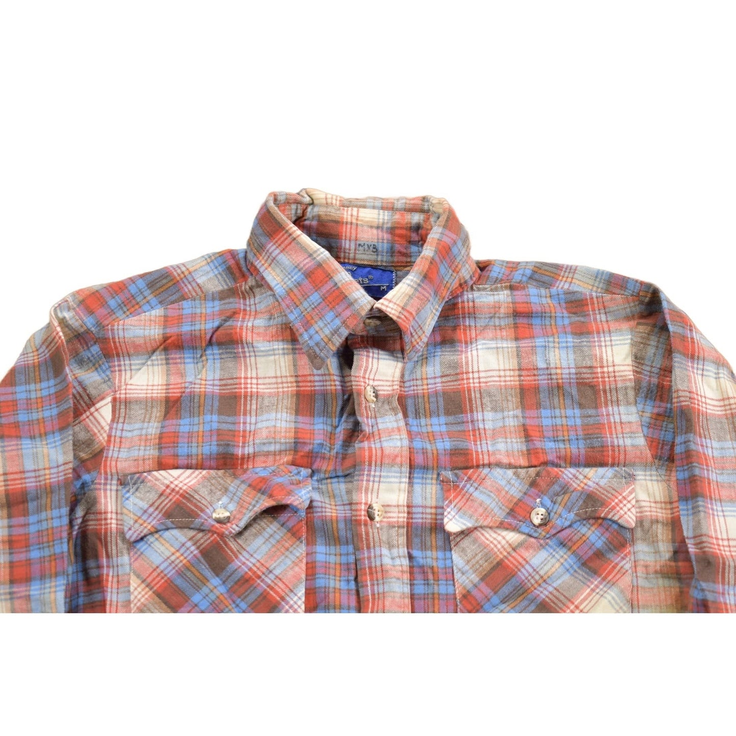 Vintage 1980s JC Penny Plain Pockets Plaid Button Up Shirt Men's Medium from propervintagecanada