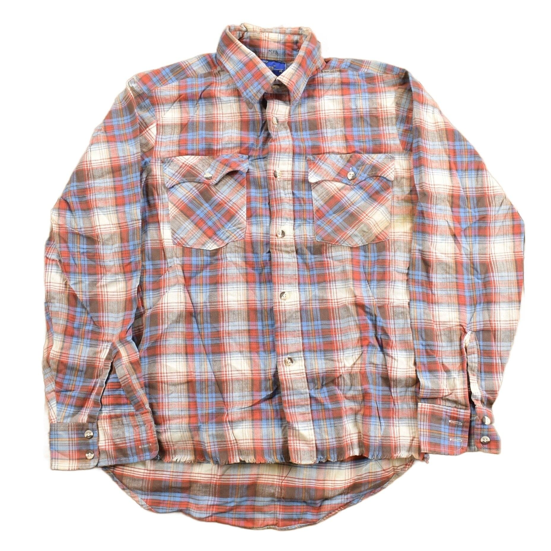 Vintage 1980s JC Penny Plain Pockets Plaid Button Up Shirt Men's Medium from propervintagecanada