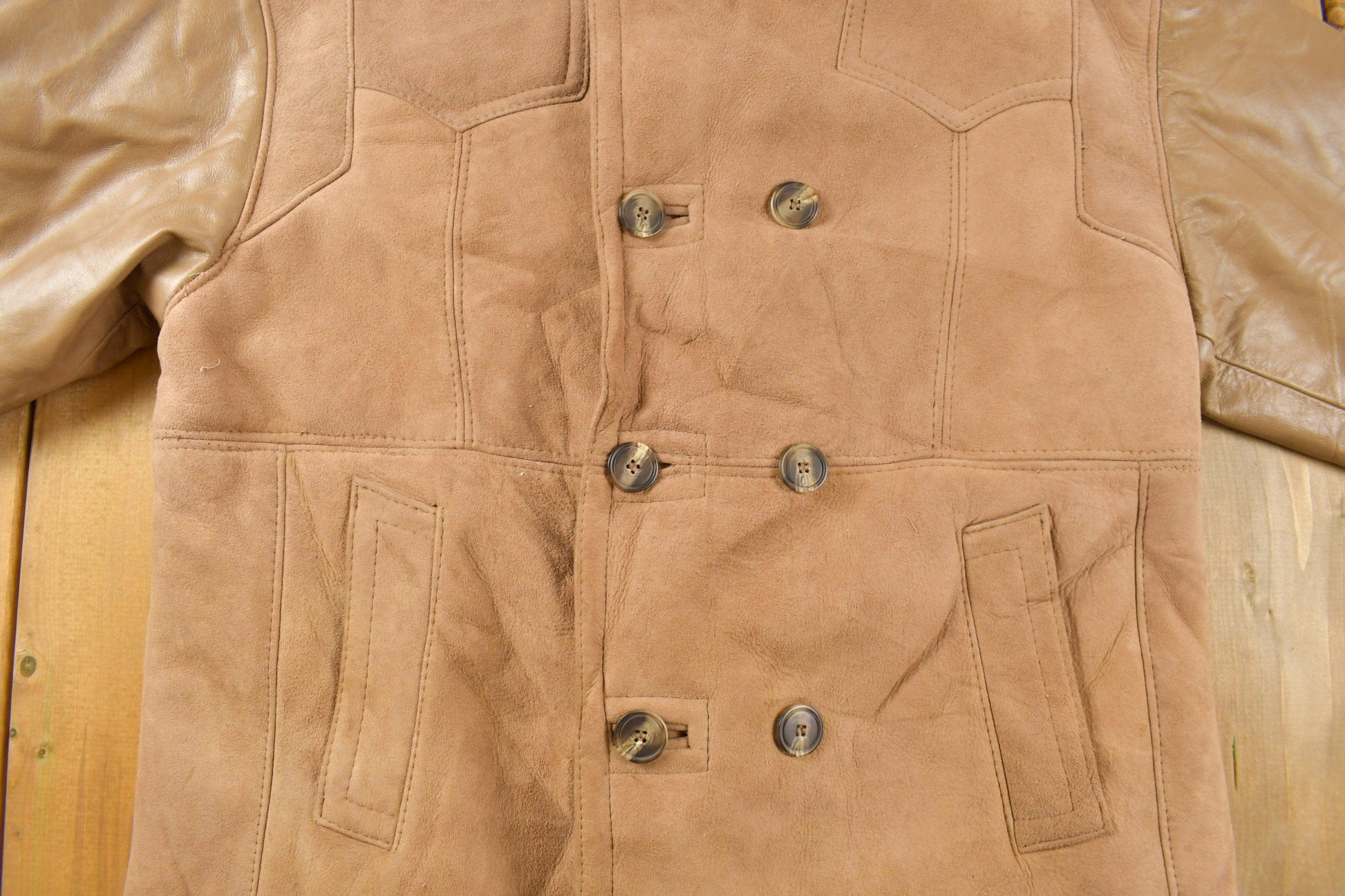Vintage 1980s Jeno De Paris Sheep Skin Shearling Coat Size 44 Men's Large from propervintagecanada