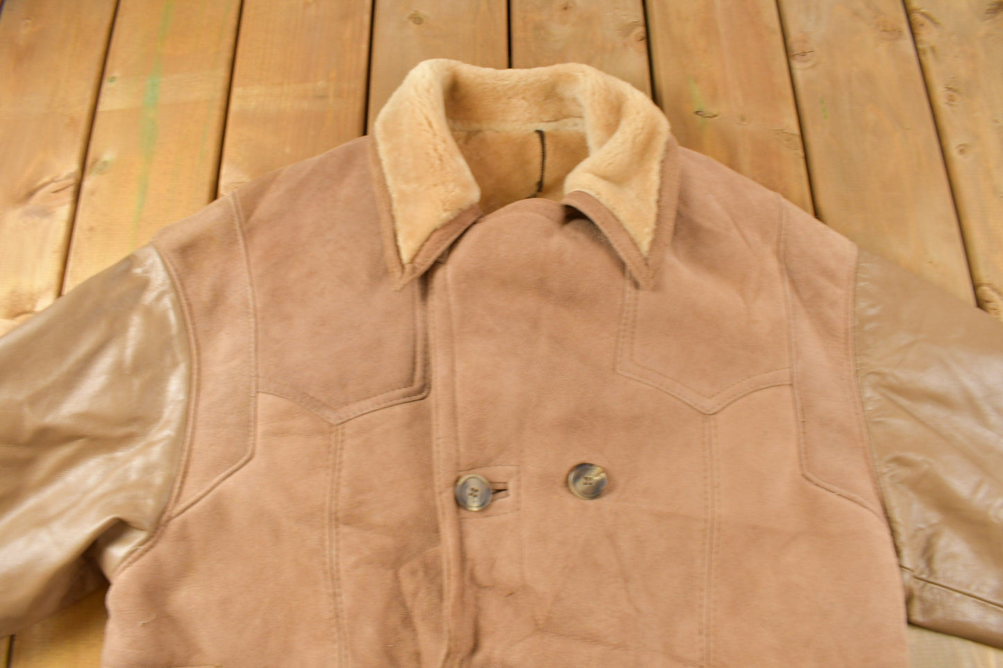 Vintage 1980s Jeno De Paris Sheep Skin Shearling Coat Size 44 Men's Large from propervintagecanada