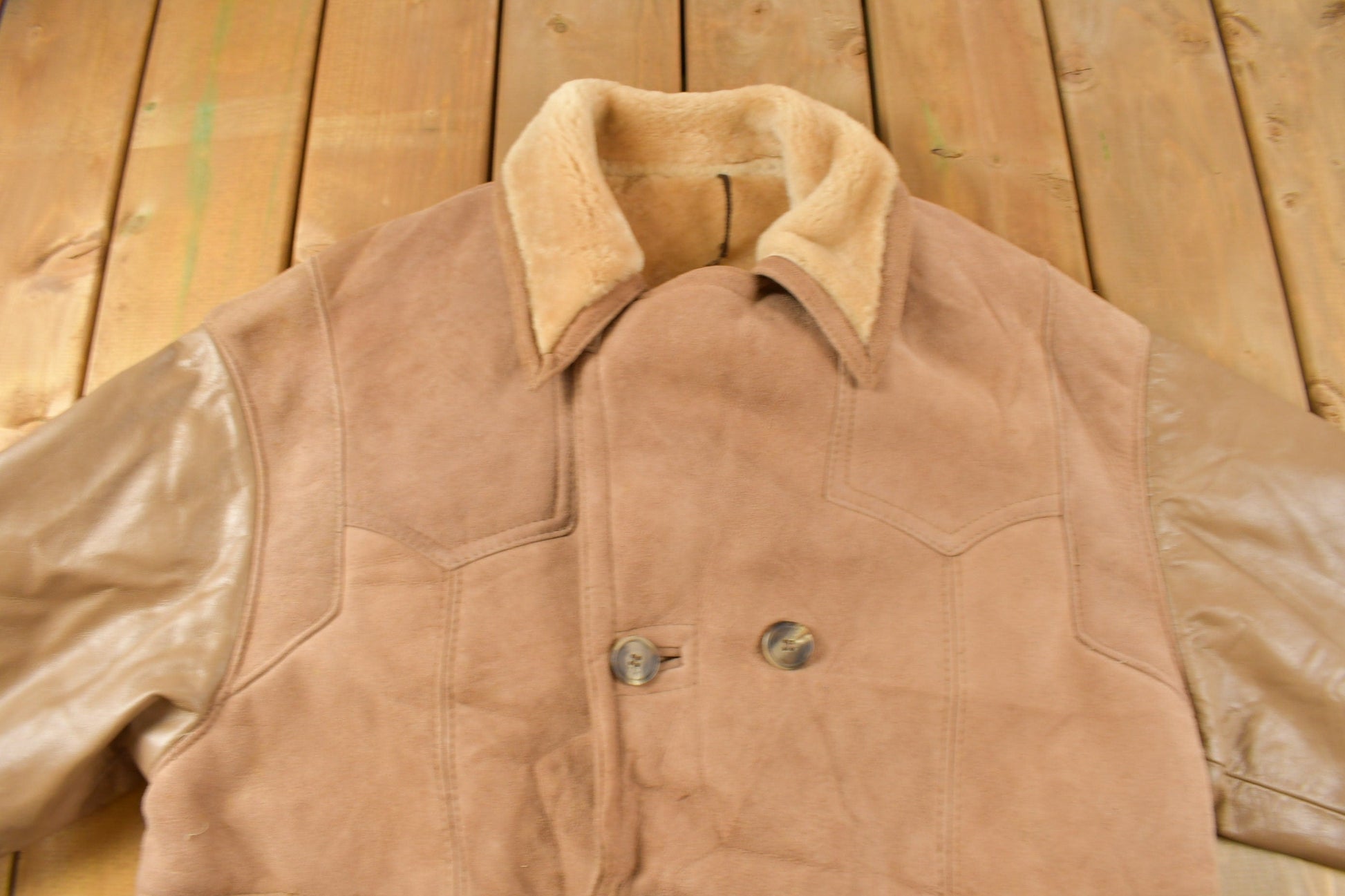 Vintage 1980s Jeno De Paris Sheep Skin Shearling Coat Size 44 Men's Large from propervintagecanada