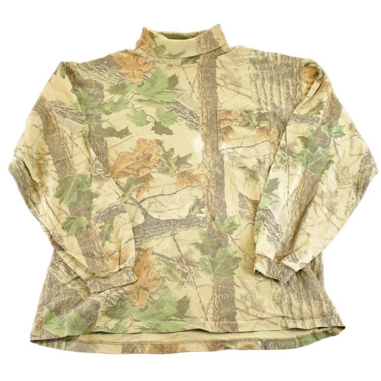 Vintage 1980s Jerzees Outdoors Realtree Camo Turtleneck Shirt Men's L from propervintagecanada