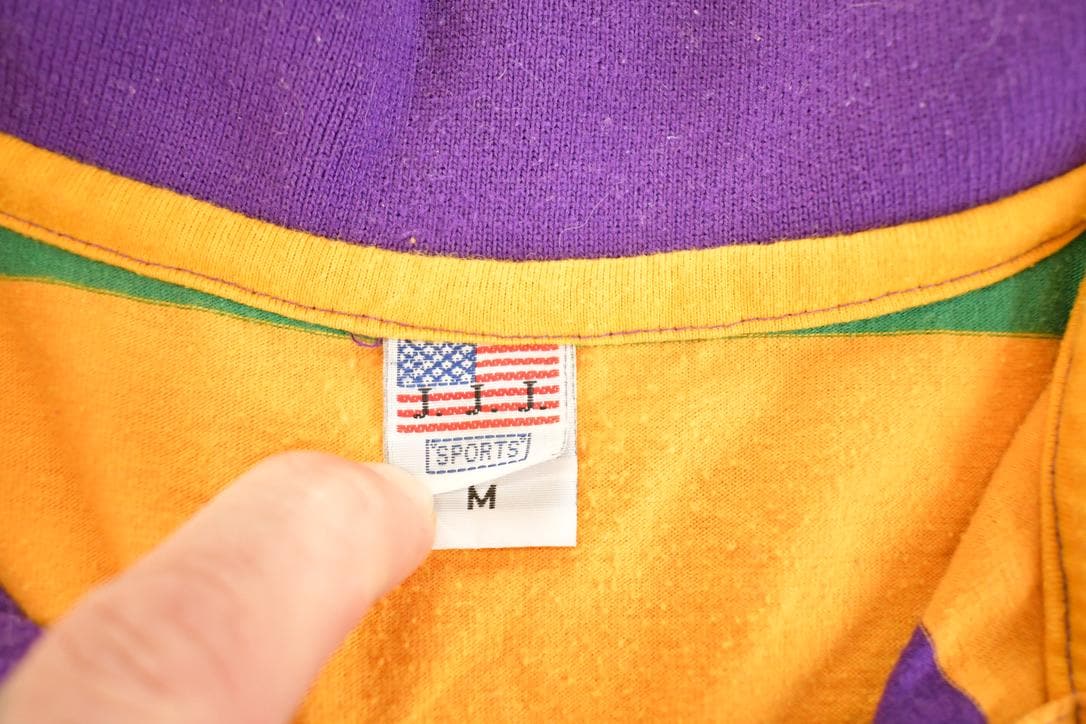 Vintage 1980s JJJ Striped Quarter Button Up Shirt Men's S from propervintagecanada