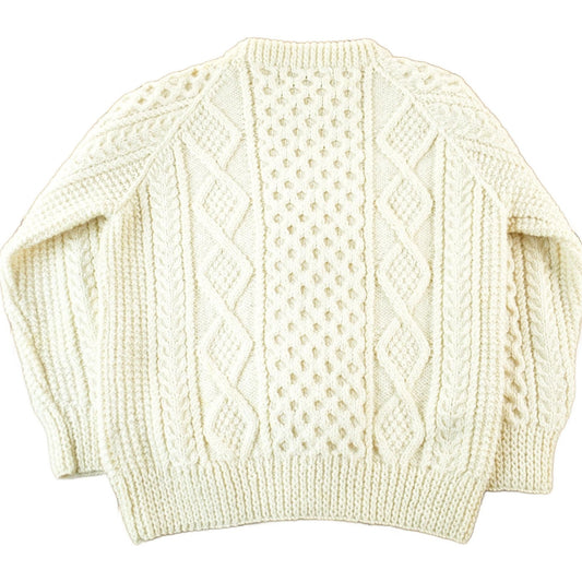 Vintage 1980s John Molloy Irish Fisherman Ribbed Wool Knit Sweater Men's Small from propervintagecanada