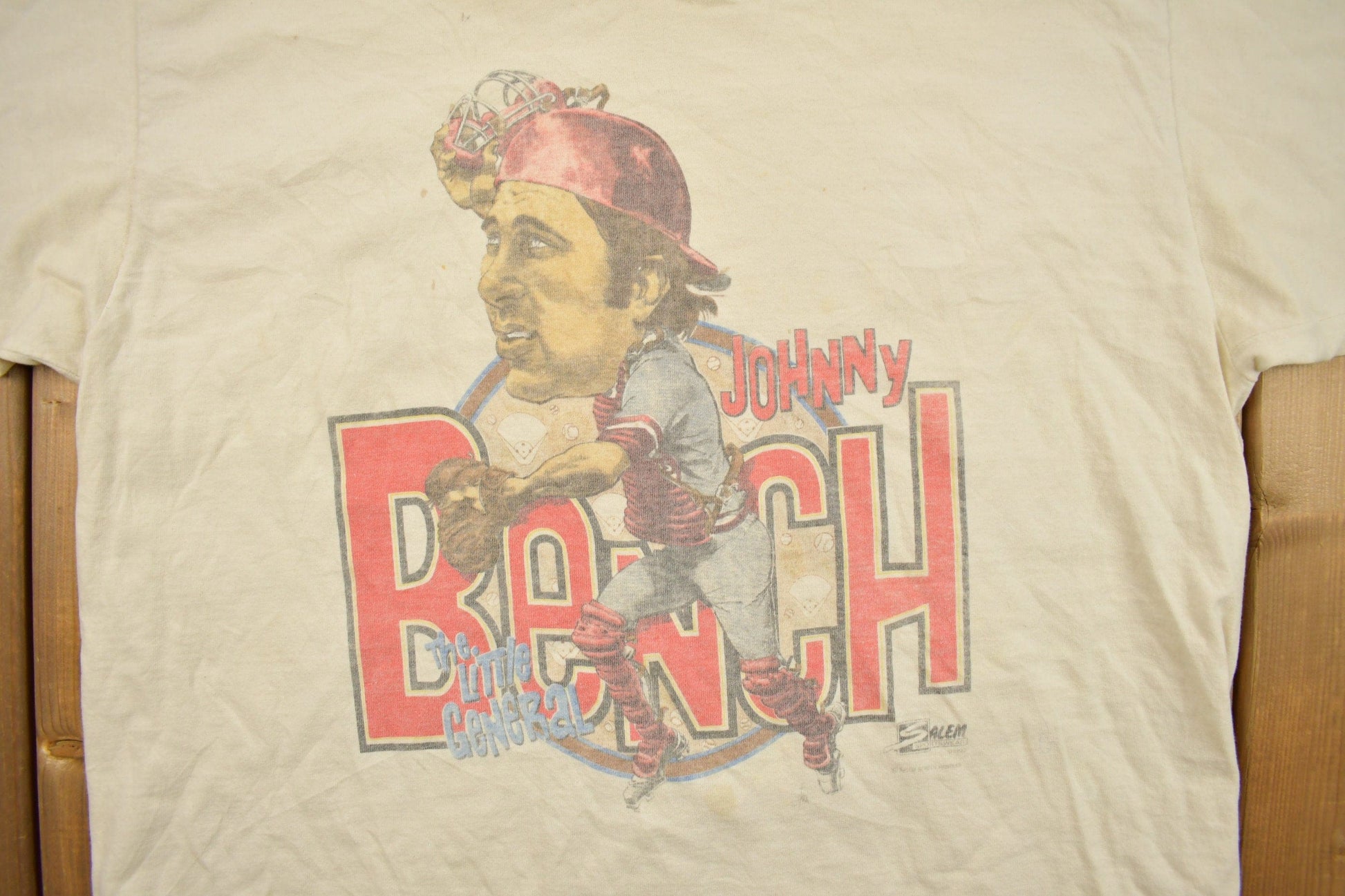 Vintage 1980s Johnny Bench Cooperstown Collection MLB Graphic T-Shirt Men's Large from propervintagecanada