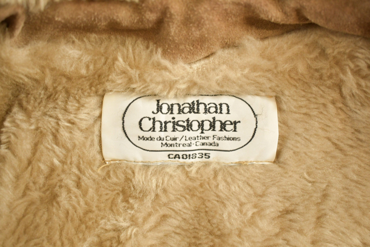 Vintage 1980s Jonathan Christopher Fur Lined Suede Jacket from propervintagecanada