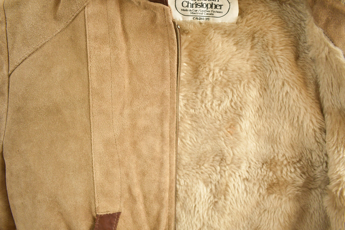 Vintage 1980s Jonathan Christopher Fur Lined Suede Jacket from propervintagecanada