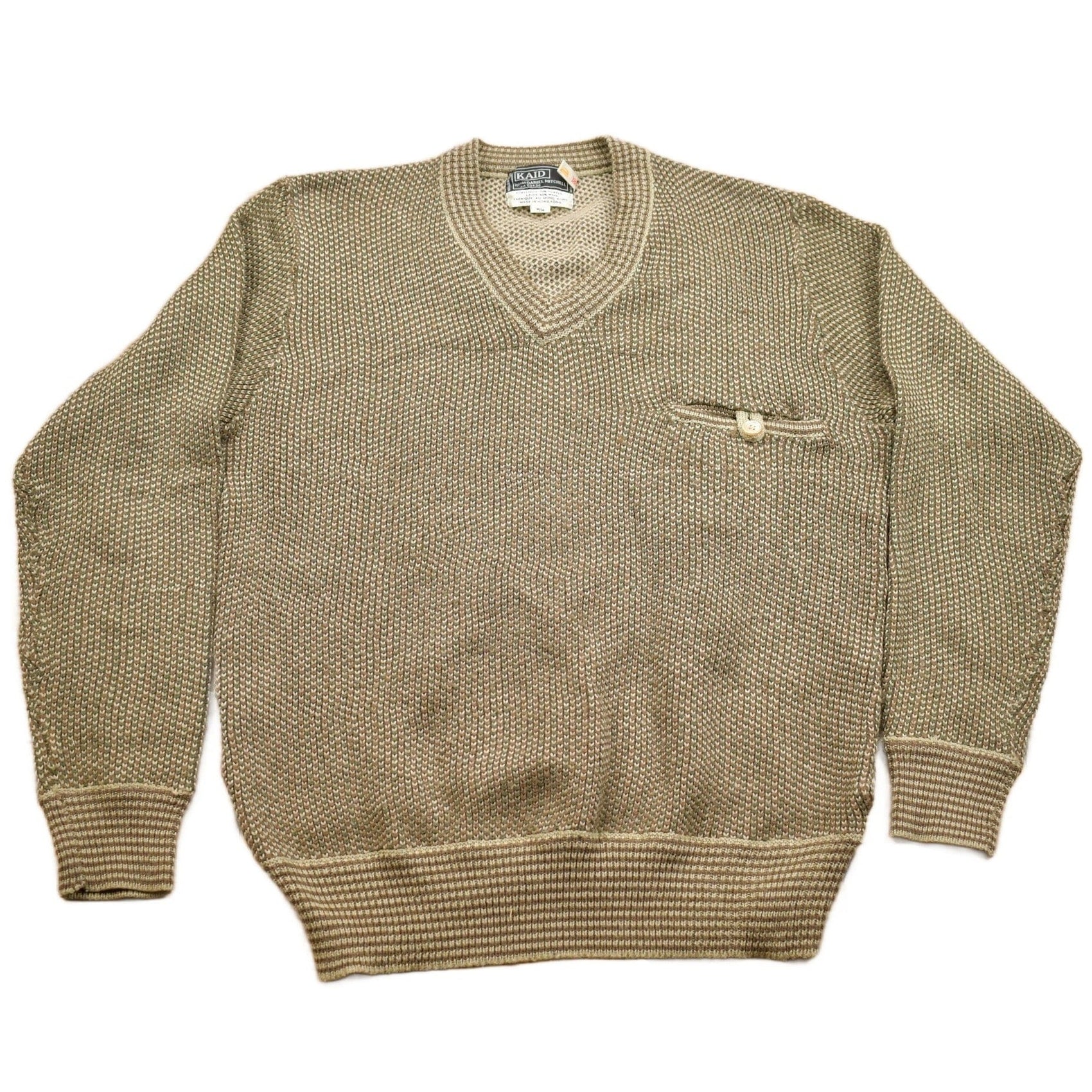 Vintage 1980s Kaid Daniel Mitchell Wool Knit Sweater Men's S from propervintagecanada