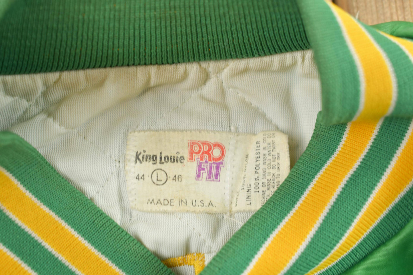 Vintage 1980s Kalona Iowa Satin Bomber Jacket Men's Medium from propervintagecanada