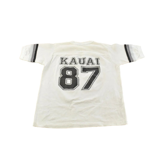 Vintage 1980s Kauai Hawaii Football Graphic T-Shirt Men's S from propervintagecanada