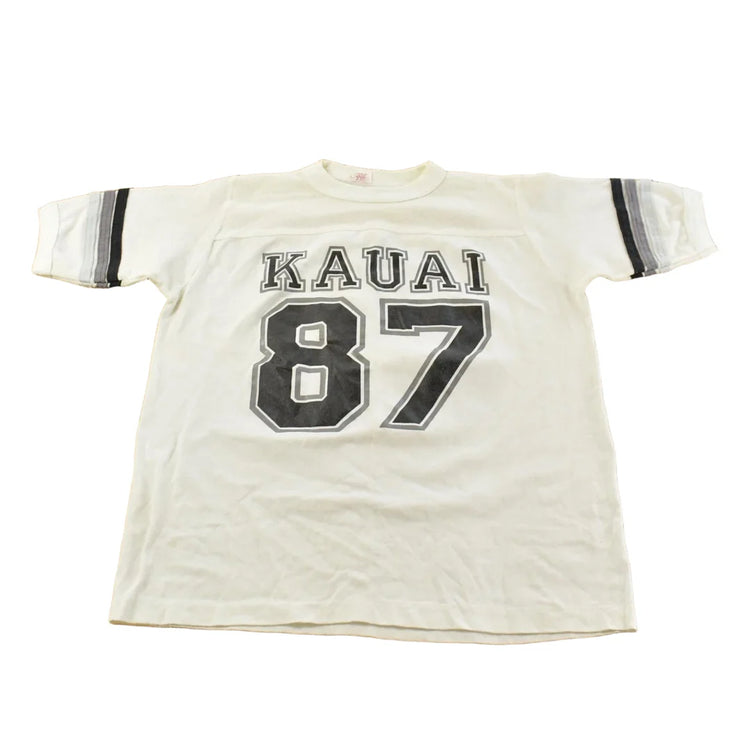 Vintage 1980s Kauai Hawaii Football Graphic T-Shirt Men's S from propervintagecanada