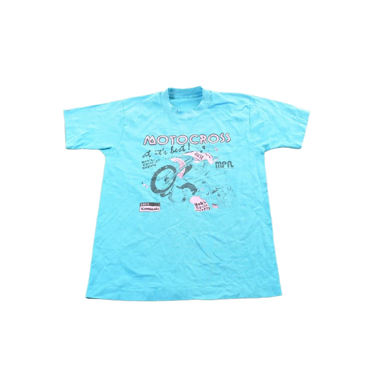 Vintage 1980s Kawasaki Bob's Cycle Supply Motocross Graphic T Shirt Mens S from propervintagecanada