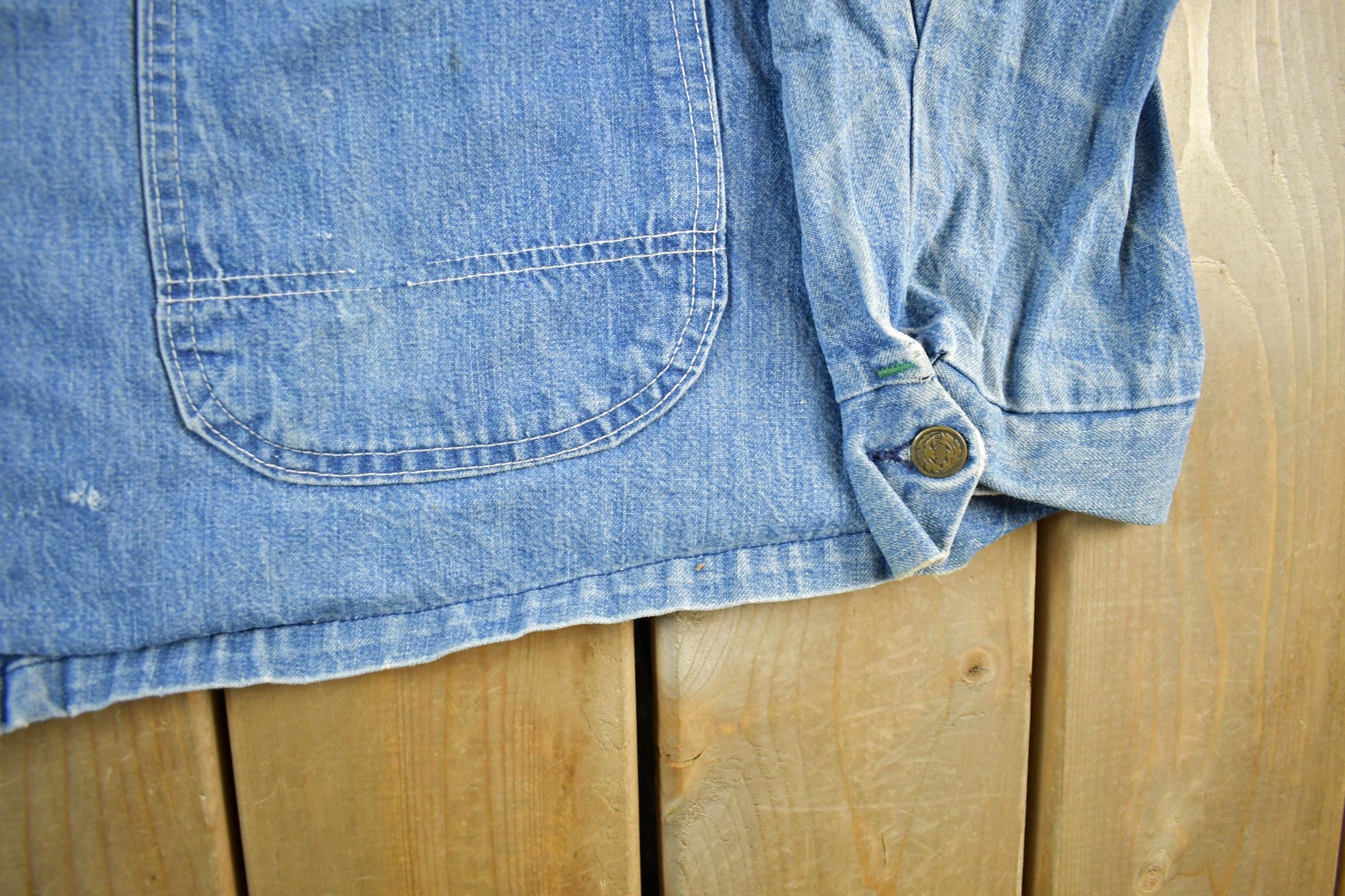 Vintage 1980s Key Imperial Denim Jean Chore Jacket Men's Large from propervintagecanada