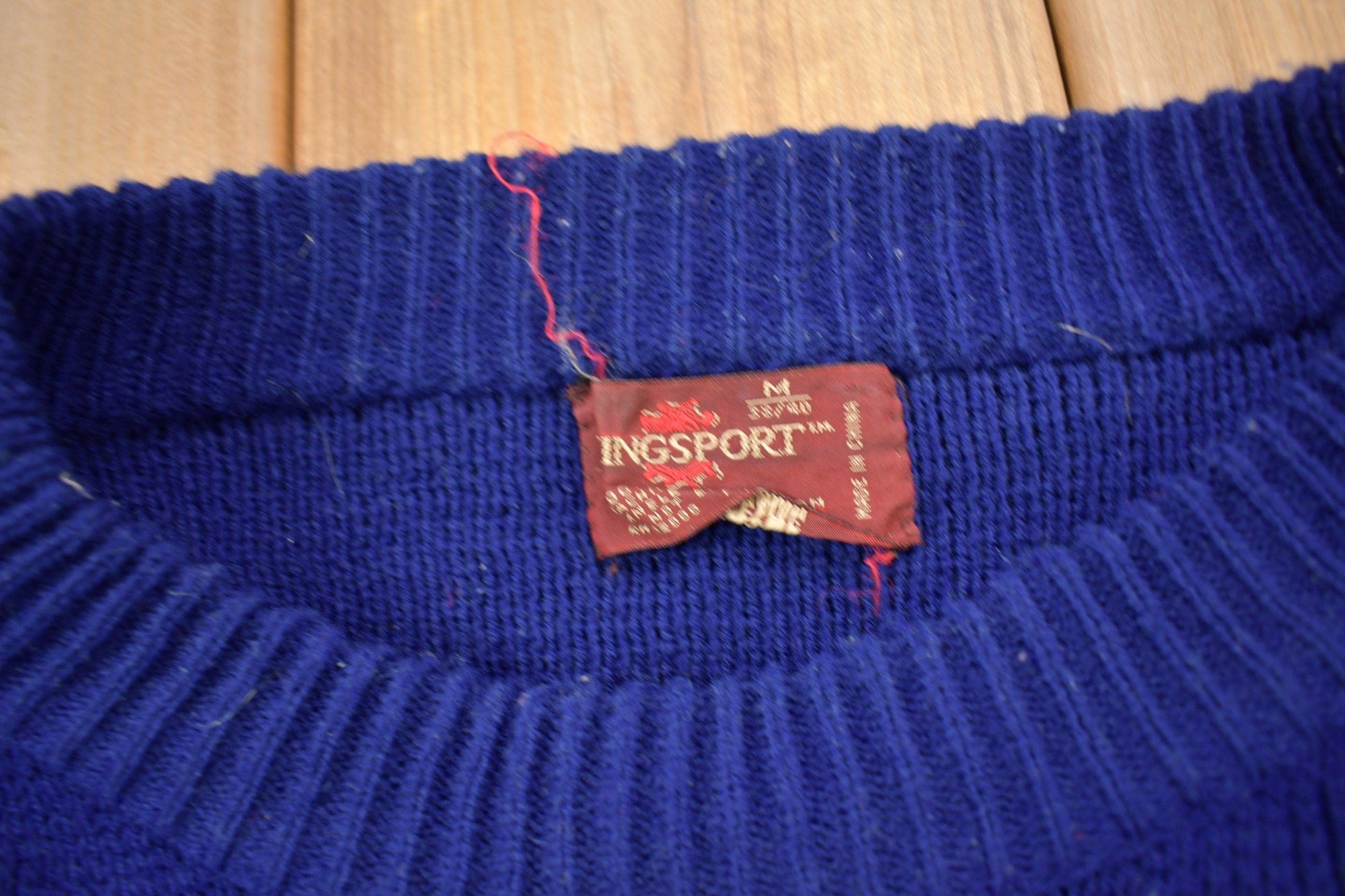 Vintage 1980s Kings Sport Knitted Crewneck Sweater Men's Medium from propervintagecanada