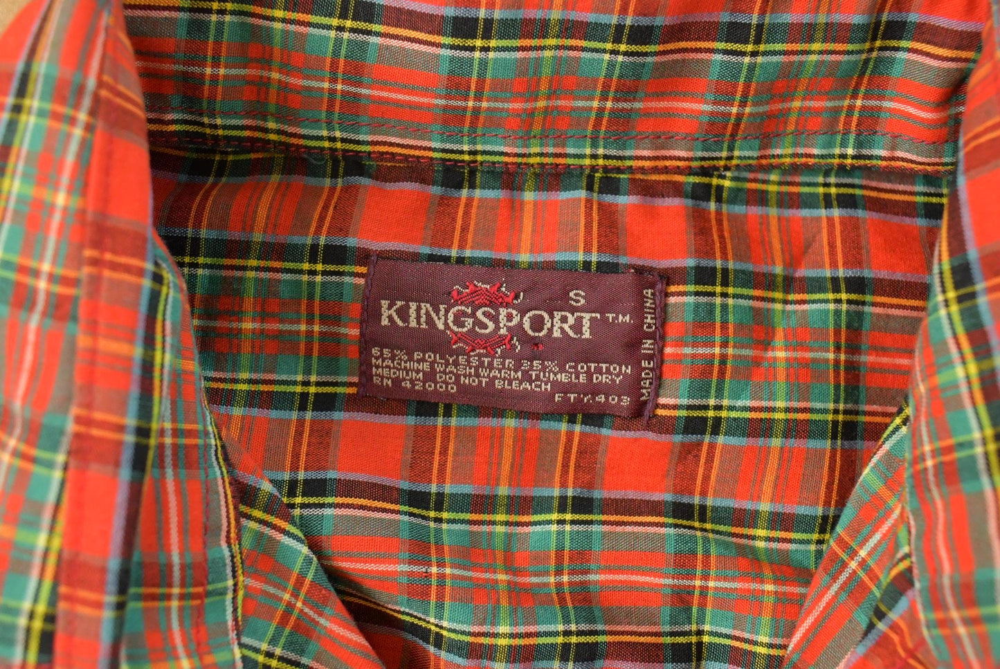 Vintage 1980s Kingsport Plaid Flannel Button Up Shirt Men's Small from propervintagecanada