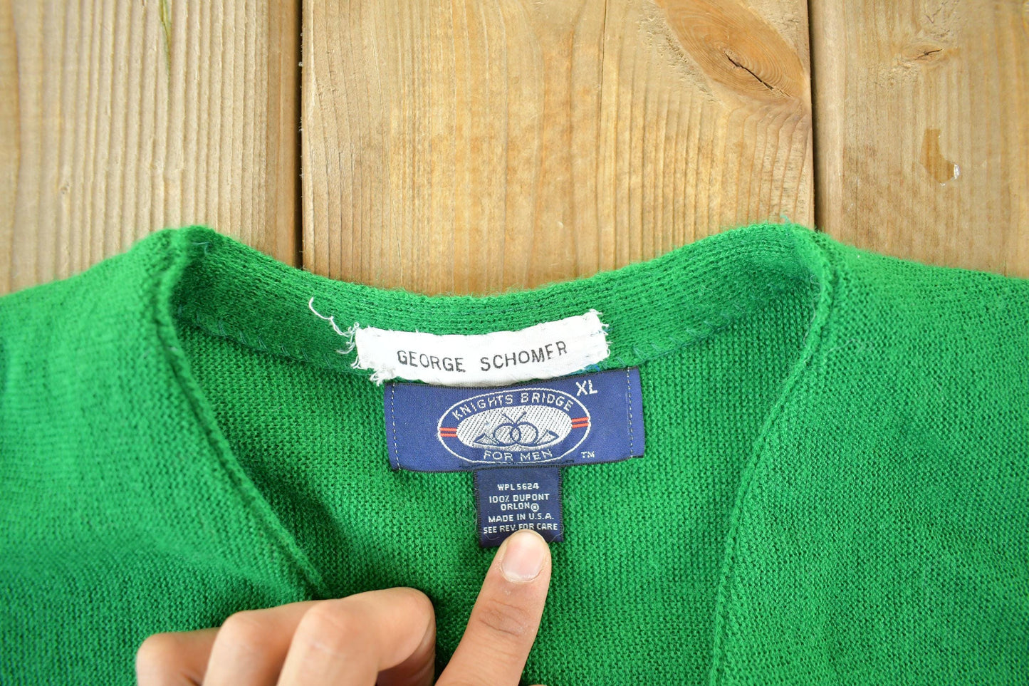 Vintage 1980s Knights Bridge Knit Cardigan Sweater Men's XL from propervintagecanada