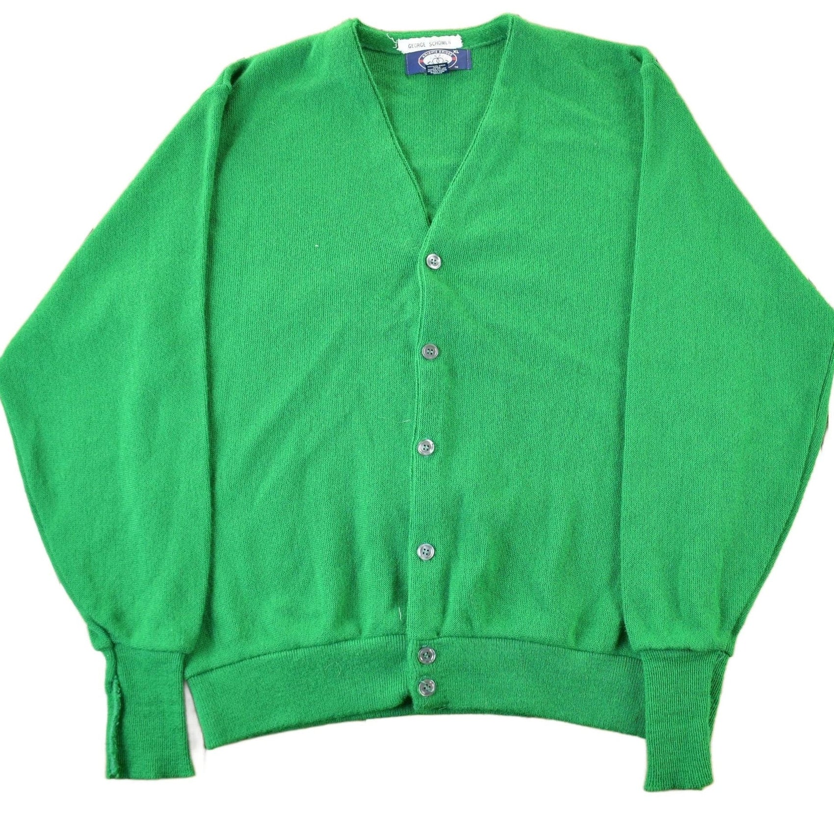 Vintage 1980s Knights Bridge Knit Cardigan Sweater Men's XL from propervintagecanada