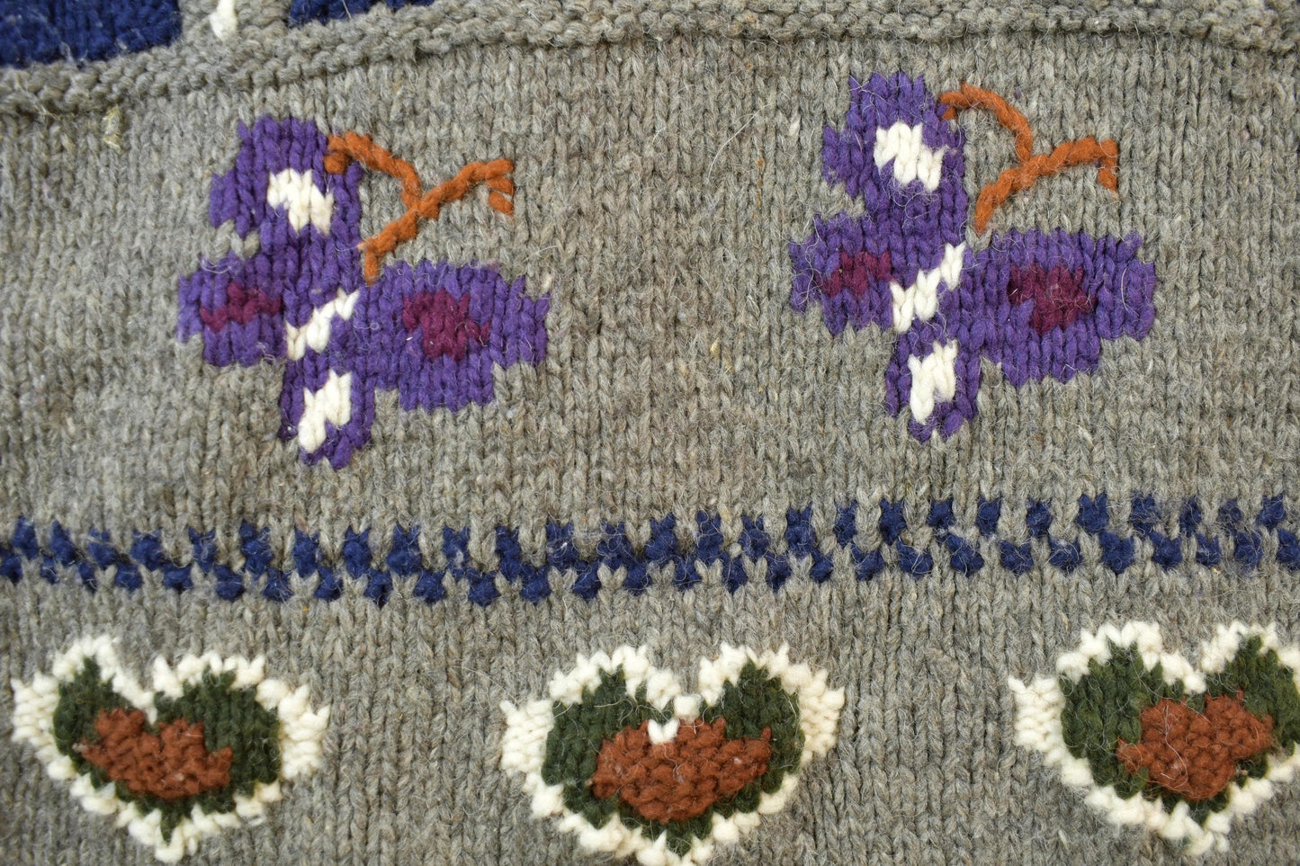 Vintage 1980s Knitted Butterfly Theme Crewneck Sweater Men's XL from propervintagecanada