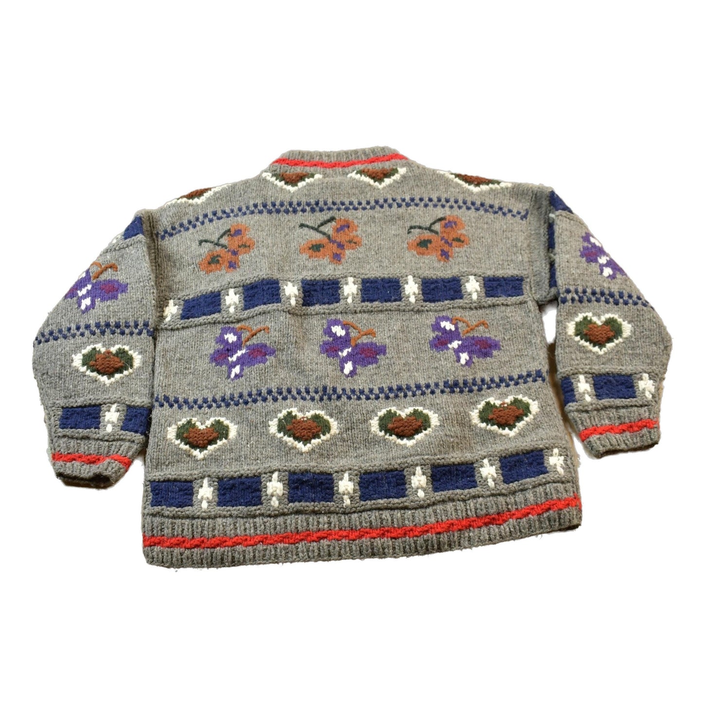 Vintage 1980s Knitted Butterfly Theme Crewneck Sweater Men's XL from propervintagecanada