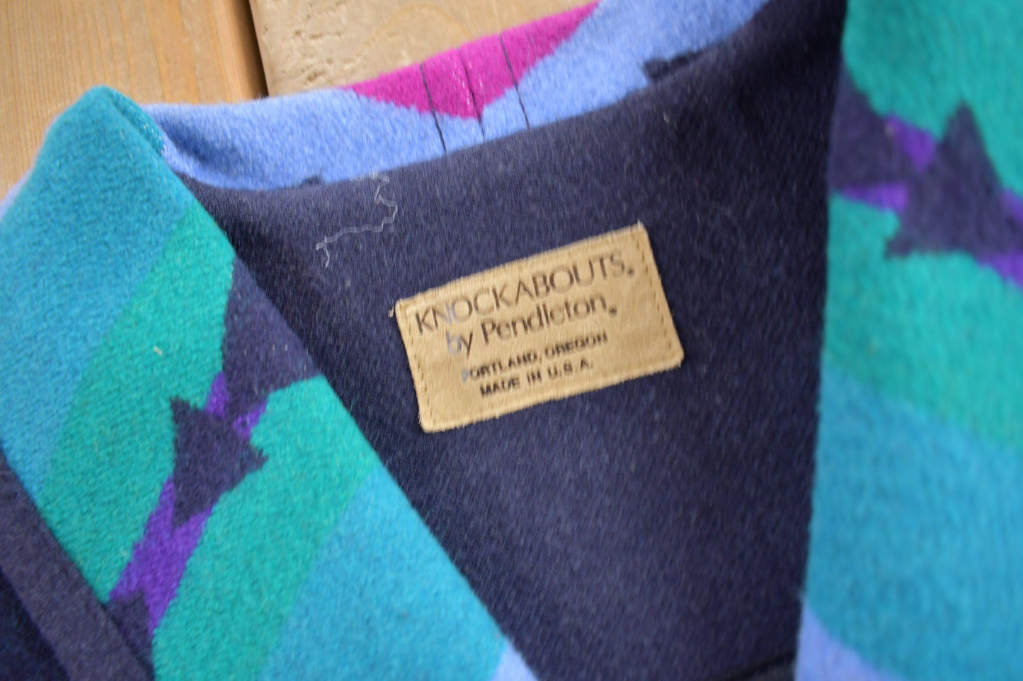 Vintage 1980s Knockabouts By Pendleton Aztec Pattern Jacket from propervintagecanada