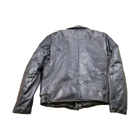 Vintage 1980s Krest Leather Biker Jacket Fall Outerwear Men's Large from propervintagecanada