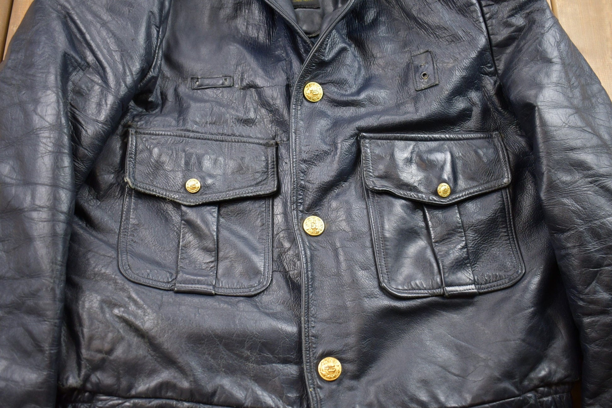 Vintage 1980s Krest Leather Biker Jacket Fall Outerwear Men's Large from propervintagecanada