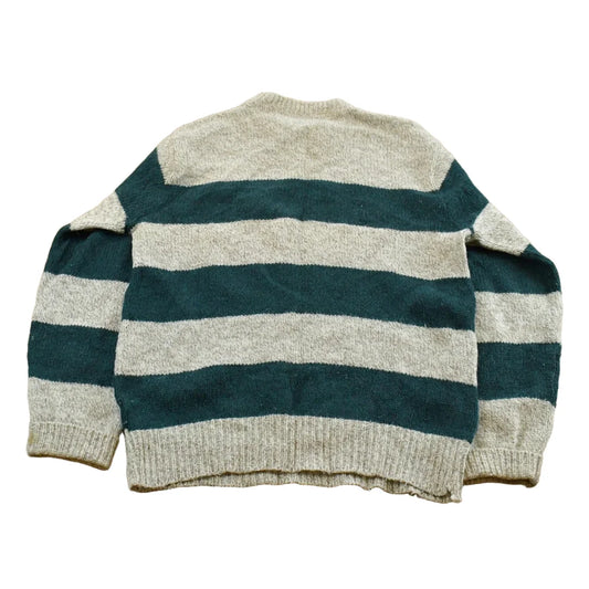 Vintage 1980s L.L. Bean Ragg Striped Wool Knit Crewneck Sweater Men's Large from propervintagecanada