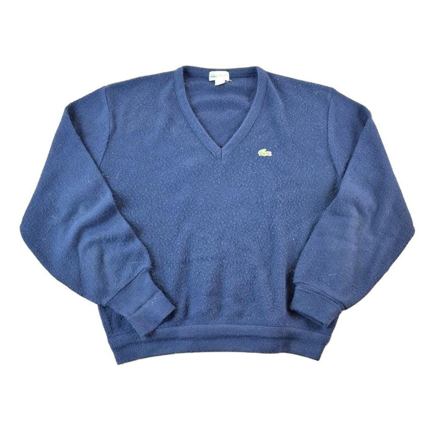 Vintage 1980s Lacoste Knit V Neck Sweater Mens L from propervintagecanada
