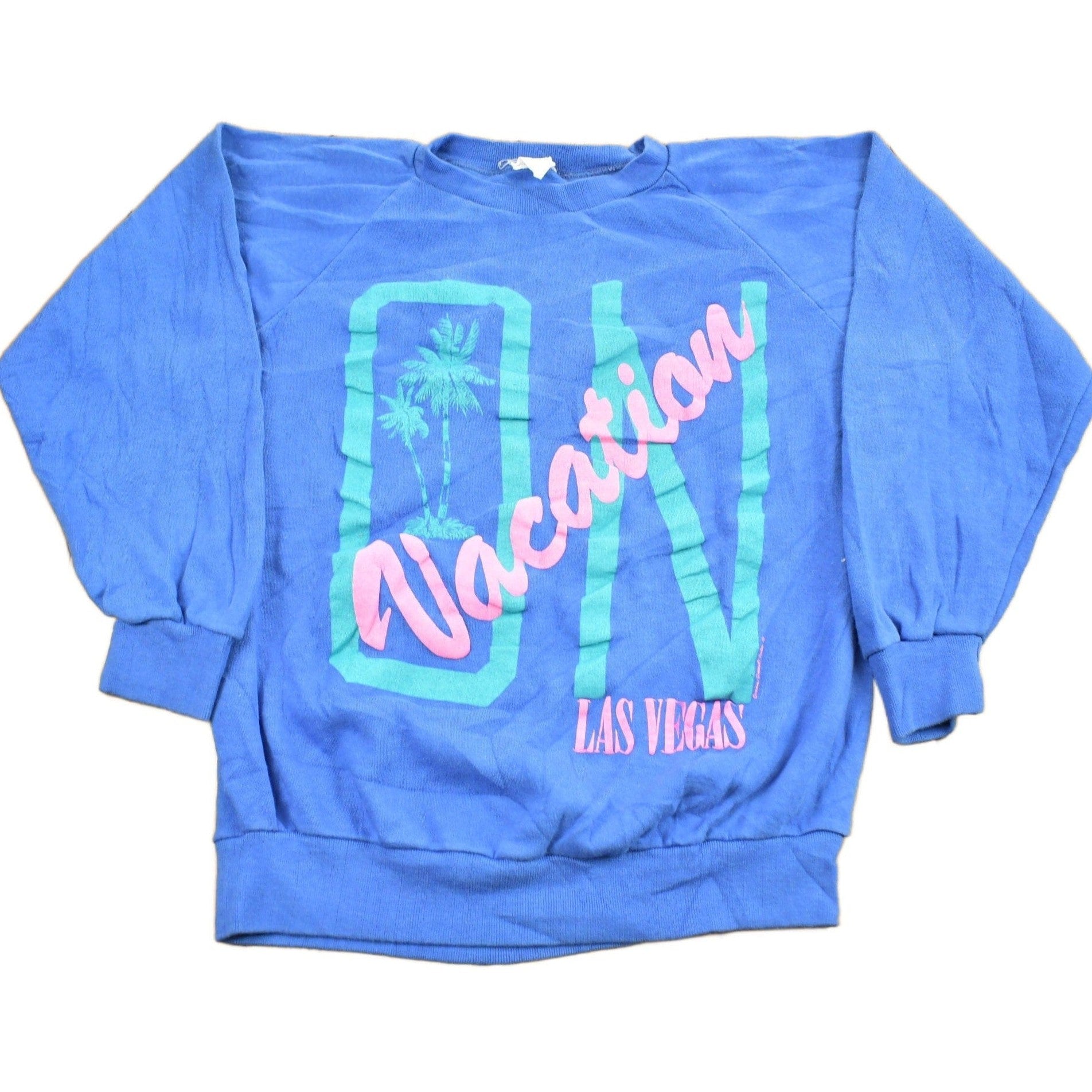Vintage 1980s Las Vegas On Vacation Raglan Crewneck Sweatshirt Men's Small from propervintagecanada