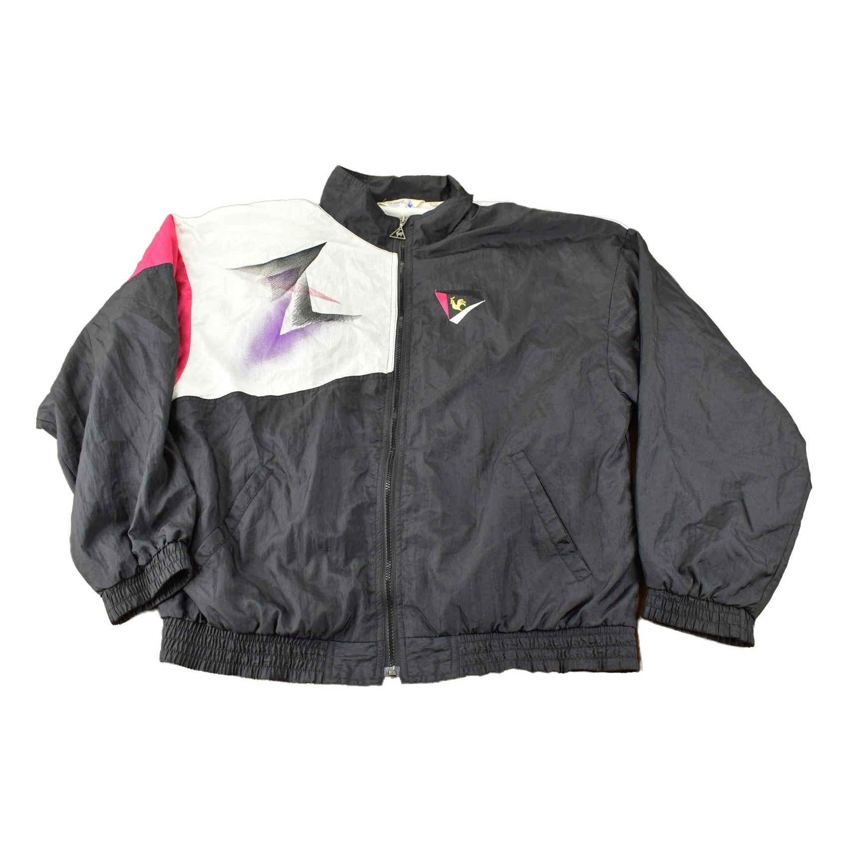 Vintage 1980s Le Coq Sportif Color Block Track Jacket Size L from propervintagecanada