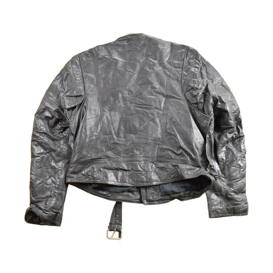 Vintage 1980s Leather Biker Jacket Men's Medium from propervintagecanada